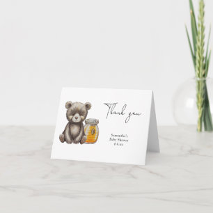 Tarjeta De Agradecimiento Oso de peluche gracias baby shower
