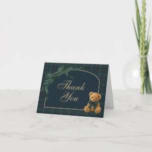 Tarjeta De Agradecimiento Oso de peluche pajarita vintage niño baby shower d
