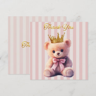 Tarjeta De Agradecimiento Oso de peluche princesa Gracias