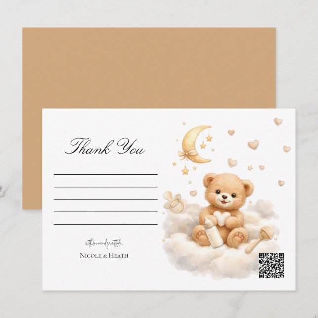 Tarjeta de agradecimiento Oso de peluche We can Be (Anverso / Reverso)