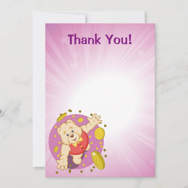 Tarjeta De Agradecimiento Oso de Quizzy (Anverso)