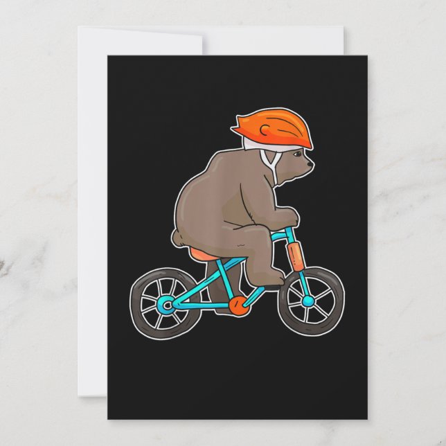 Tarjeta De Agradecimiento oso en bicicleta oso (Anverso)