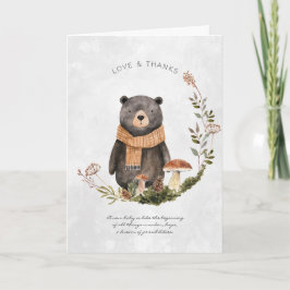 Tarjeta De Agradecimiento Oso Forestal de Woodland de Otoño | BABY SHOWER