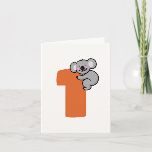 Tarjeta De Agradecimiento Oso Koala Adorable Un Año Dulce Cumpleaños 1