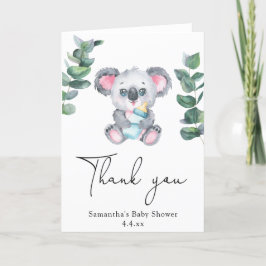 Tarjeta De Agradecimiento Oso koala gracias baby shower