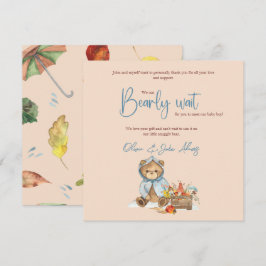 Tarjeta De Agradecimiento Oso otoño Baby Shower Gracias, oso otoño