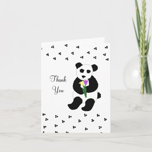 Tarjeta De Agradecimiento Oso Panda Gracias (Anverso)