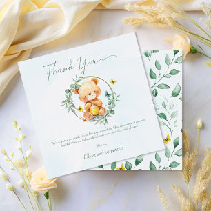 Tarjeta De Agradecimiento Oso Pequeño Sostenedor de miel de miel dulce de mi