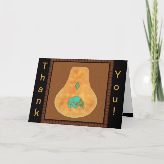Tarjeta De Agradecimiento Oso Turquoise Zuni nativo americano (Anverso)
