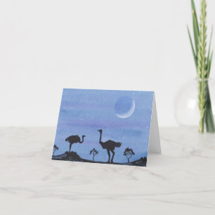 Tarjeta De Agradecimiento Ostriches