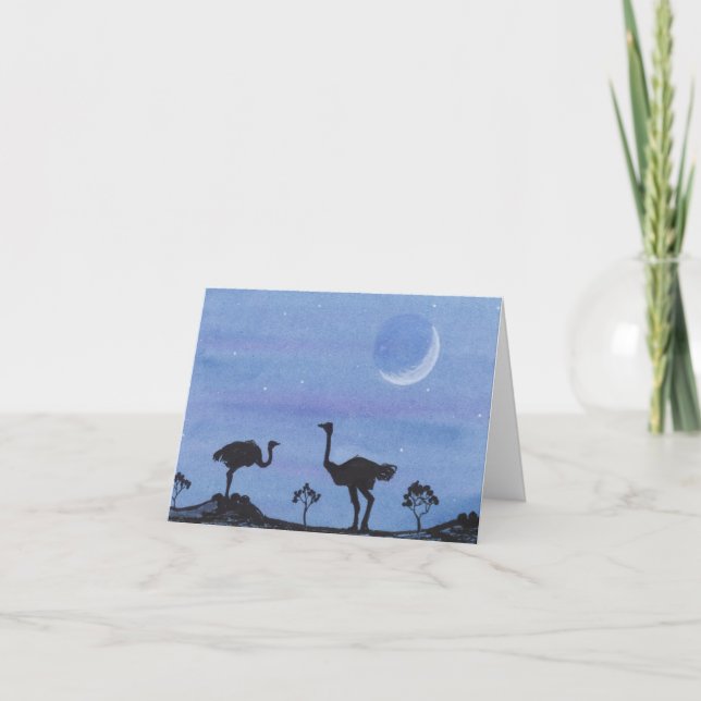 Tarjeta De Agradecimiento Ostriches (Anverso)