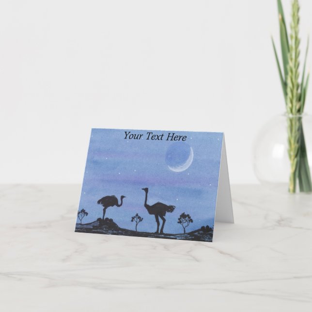 Tarjeta De Agradecimiento Ostriches (Anverso)