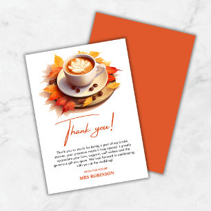 Tarjeta De Agradecimiento Otoño Amor de Otoño está Preparando Café Despedida