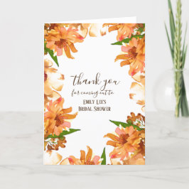 Tarjeta De Agradecimiento Otoño Amor Verde Fiesta de Despedida de Soltera Ag