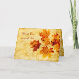 Tarjeta De Agradecimiento otoño boda marrón otoño Gracias