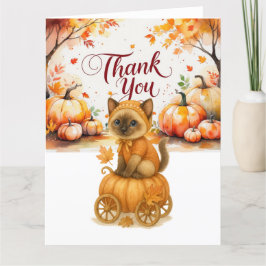 Tarjeta De Agradecimiento Otoño Cae Baby Shower para los amantes del gato