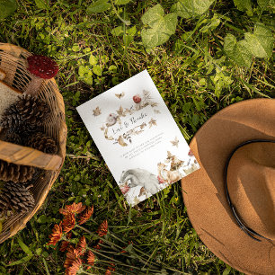Tarjeta De Agradecimiento Otoño Champiñón   Bosque Baby Shower