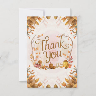 Tarjeta De Agradecimiento Otoño de castaño de Acorn