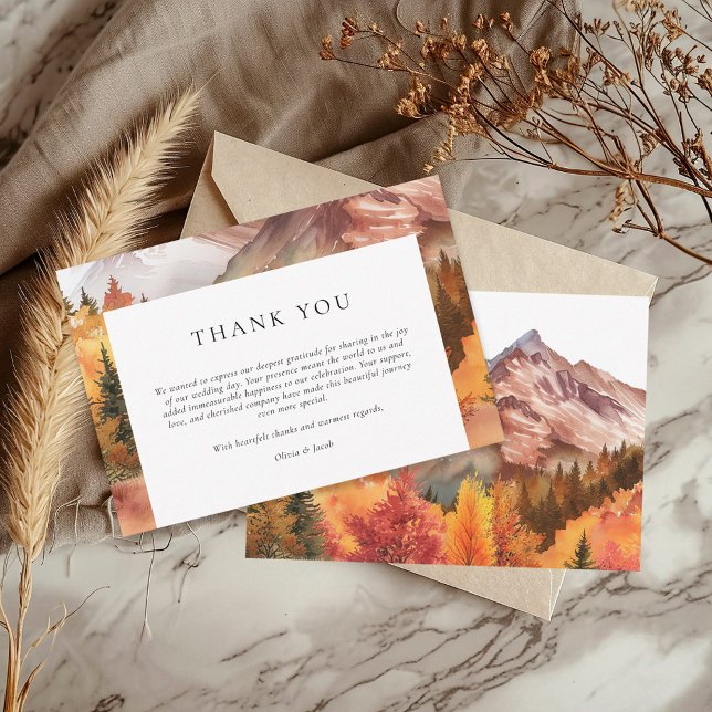 Tarjeta De Agradecimiento Otoño Elegante Boda (Subido por el creador)