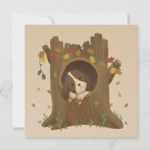 Tarjeta De Agradecimiento Otoño Impresionante: Beagle