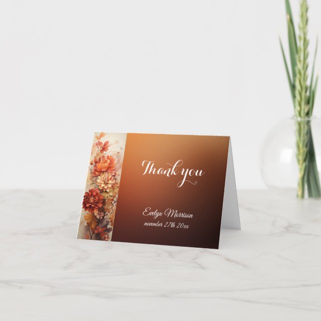 Tarjeta De Agradecimiento Otoño la caída de Cute Gnome deja el cumpleaños (Anverso)