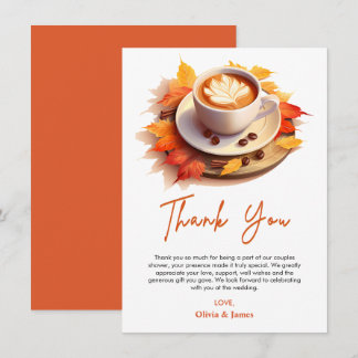 Tarjeta De Agradecimiento Otoño La Mezcla Perfecta Boda Ducha para Parejas