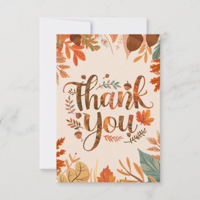 Tarjeta De Agradecimiento Otoño mágico caprichoso (Anverso)