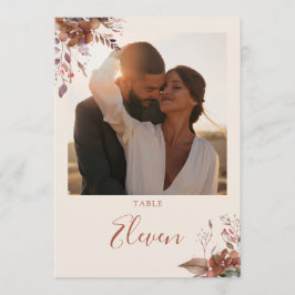 Tarjeta De Agradecimiento Otoño Otoño Número de tabla de fotos de flores rus