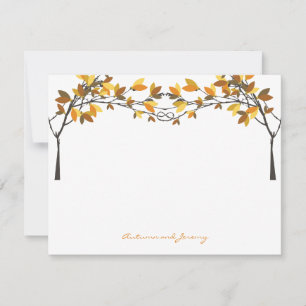 Tarjeta De Agradecimiento Otoño Otoño Saboteados Árboles de amor Boda Gracia