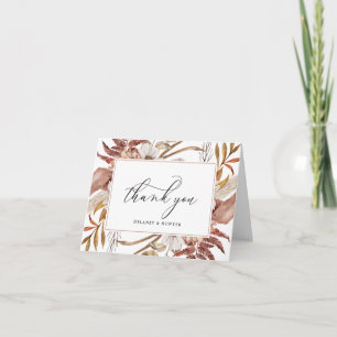 Tarjeta De Agradecimiento Otoño Rústico Floral Enmarcado Personalizado Graci