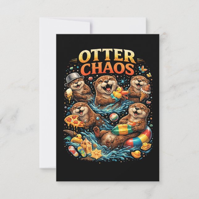 Tarjeta De Agradecimiento Otter Chaos (Anverso)