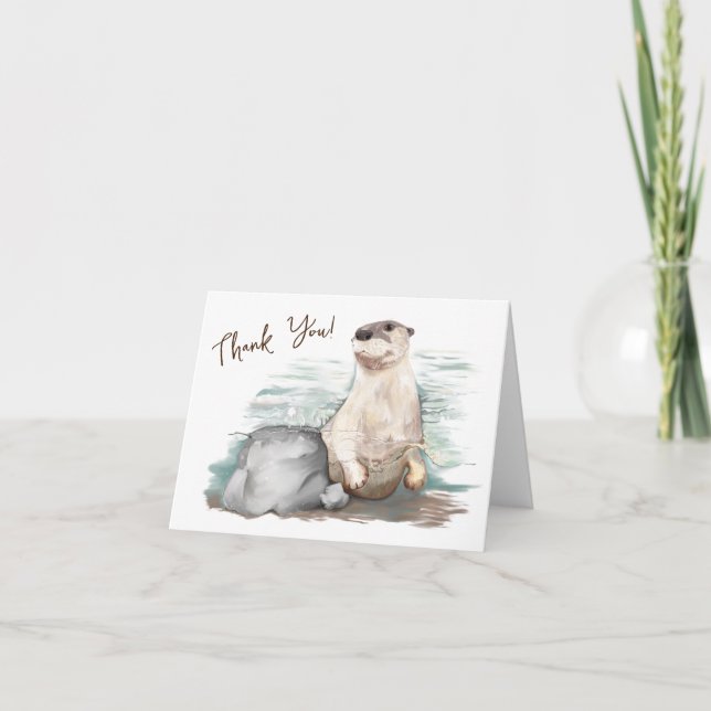 Tarjeta De Agradecimiento Otter Love - Gracias Cartas (Anverso)