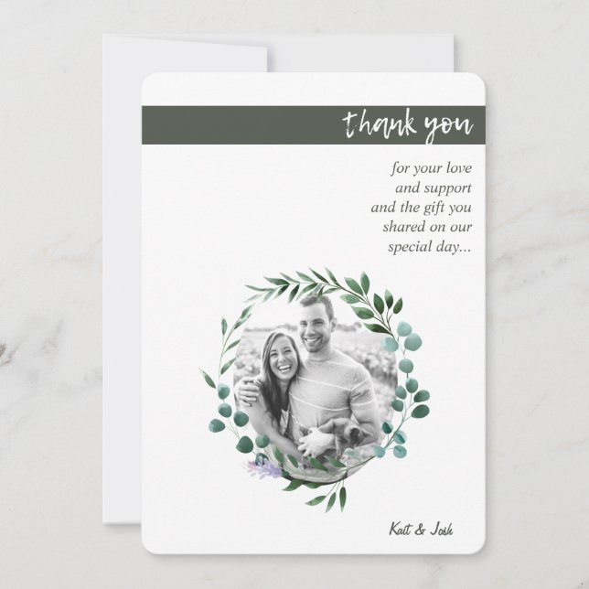 Tarjeta De Agradecimiento Otumn Oval Wreath Gracias (Anverso)