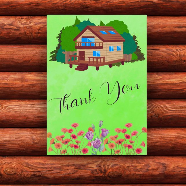 Tarjeta De Agradecimiento Our Family Loved the Cabin in the Woods Rustic  (Subido por el creador)