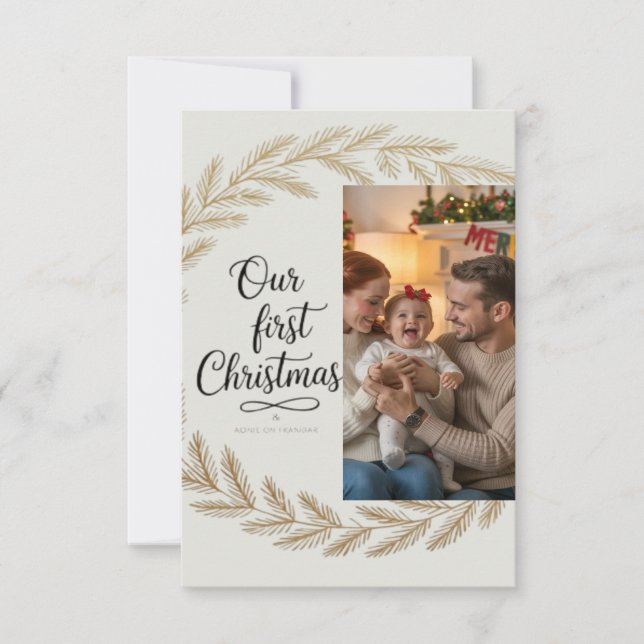 Tarjeta De Agradecimiento Our First Christmas Together – Personalized (Anverso)