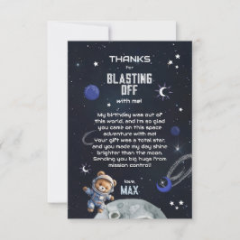 Tarjeta De Agradecimiento Outer Space Astronaut Birthday Thank You Card