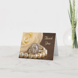 Tarjeta De Agradecimiento Oval Diamond Ring Boda Gracias