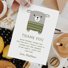 Tarjeta De Agradecimiento Oveja animal divertida y linda. Cumpleaños de niño