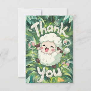 Tarjeta De Agradecimiento Oveja de saludo mágico