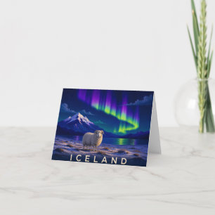 Tarjeta De Agradecimiento Oveja islandesa luces del norte Islandia gracias