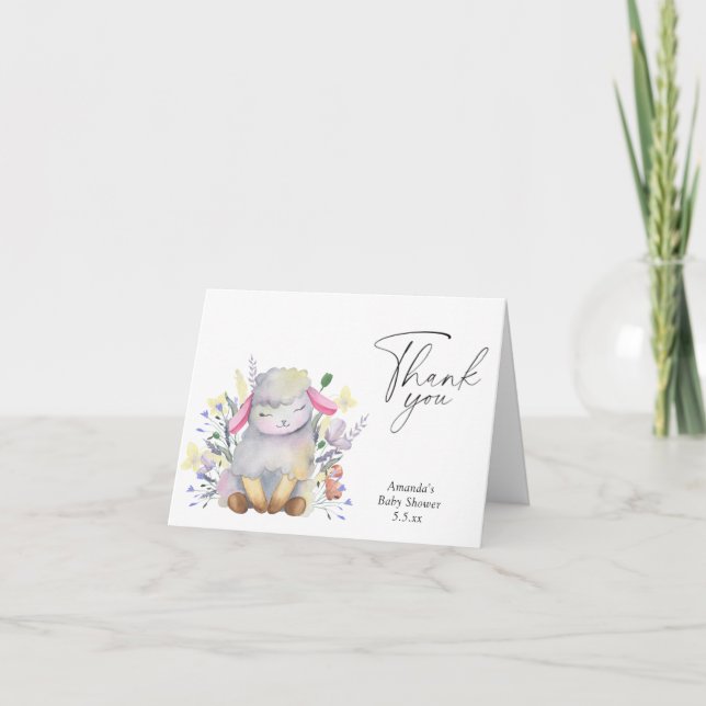Tarjeta de agradecimiento - Oveja Pequeña (Anverso)