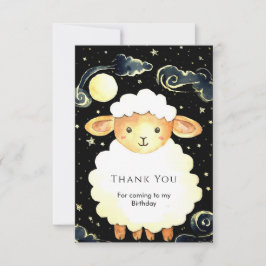 Tarjeta De Agradecimiento Ovejas de Acuarela Lindas Cumpleaños