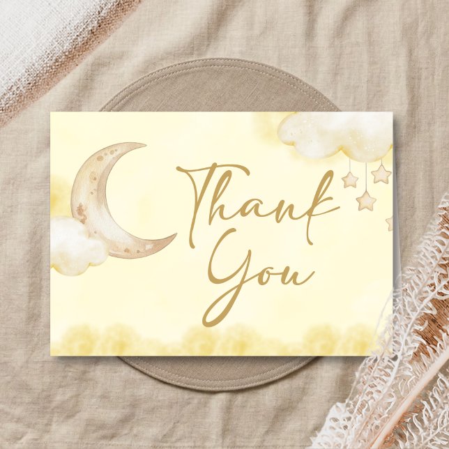 Tarjeta De Agradecimiento Over the Moon Baby Shower  (Over the Moon Baby Shower Thank you Card)