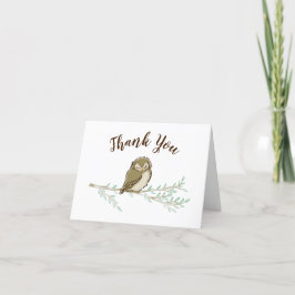 Tarjeta De Agradecimiento Owl Woodland Animal Baby Shower