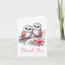 Owl Woodland Boho Rustic Country Thank You Wedding