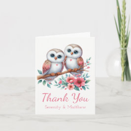 Tarjeta De Agradecimiento Owl Woodland Boho Rustic Country Thank You Wedding