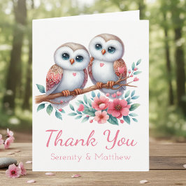 Tarjeta De Agradecimiento Owl Woodland Boho Rustic Country Thank You Wedding