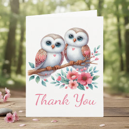 Tarjeta De Agradecimiento Owl Woodland Boho Rustic Country Thank You Wedding