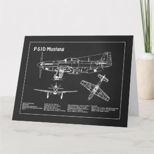 Tarjeta De Agradecimiento P-51D Mustang - Plano aéreo PD