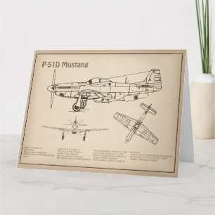 Tarjeta De Agradecimiento P-51D Mustang - Plano aéreo SD
